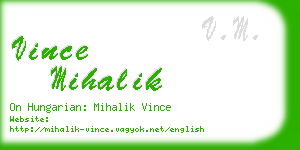 vince mihalik business card